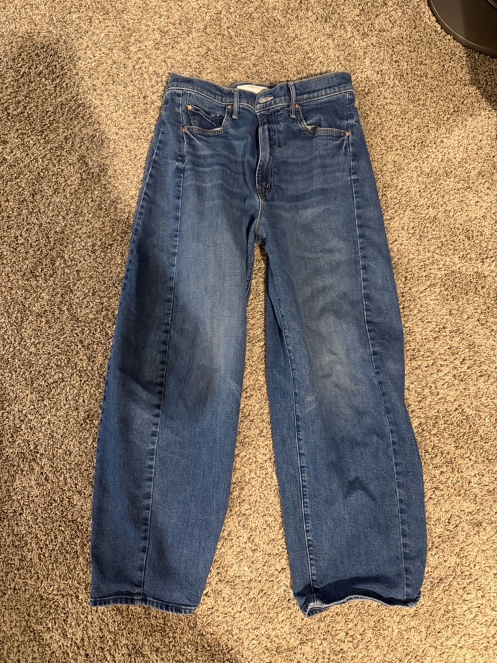MOTHER The Full Pipe Flood High Waist Barrel Jeans Size 29